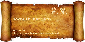 Hornyik Mariann névjegykártya